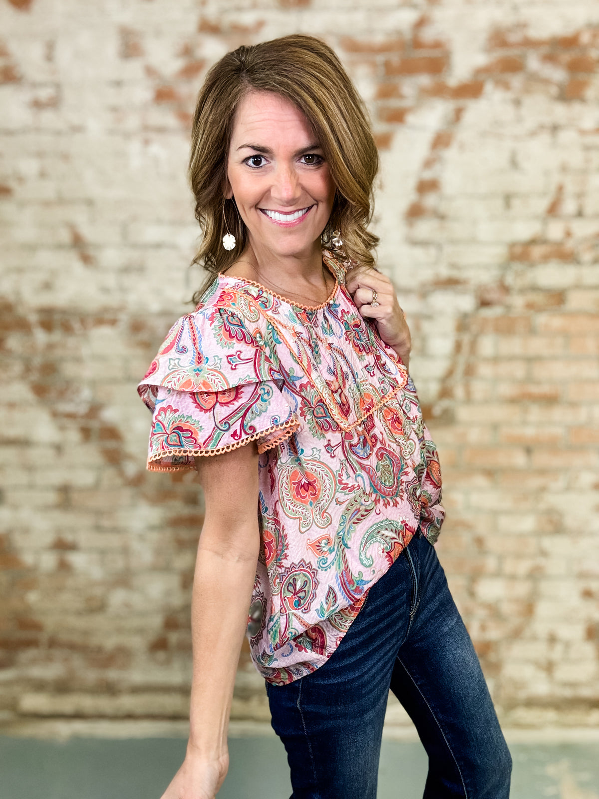 Teresa Ruffle Sleeve Top - FINAL SALE