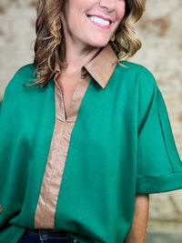 Deetra Leather Detail Top