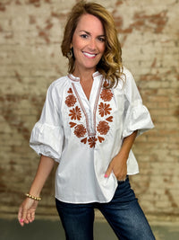 Sheila Embroidery Top