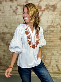 Sheila Embroidery Top