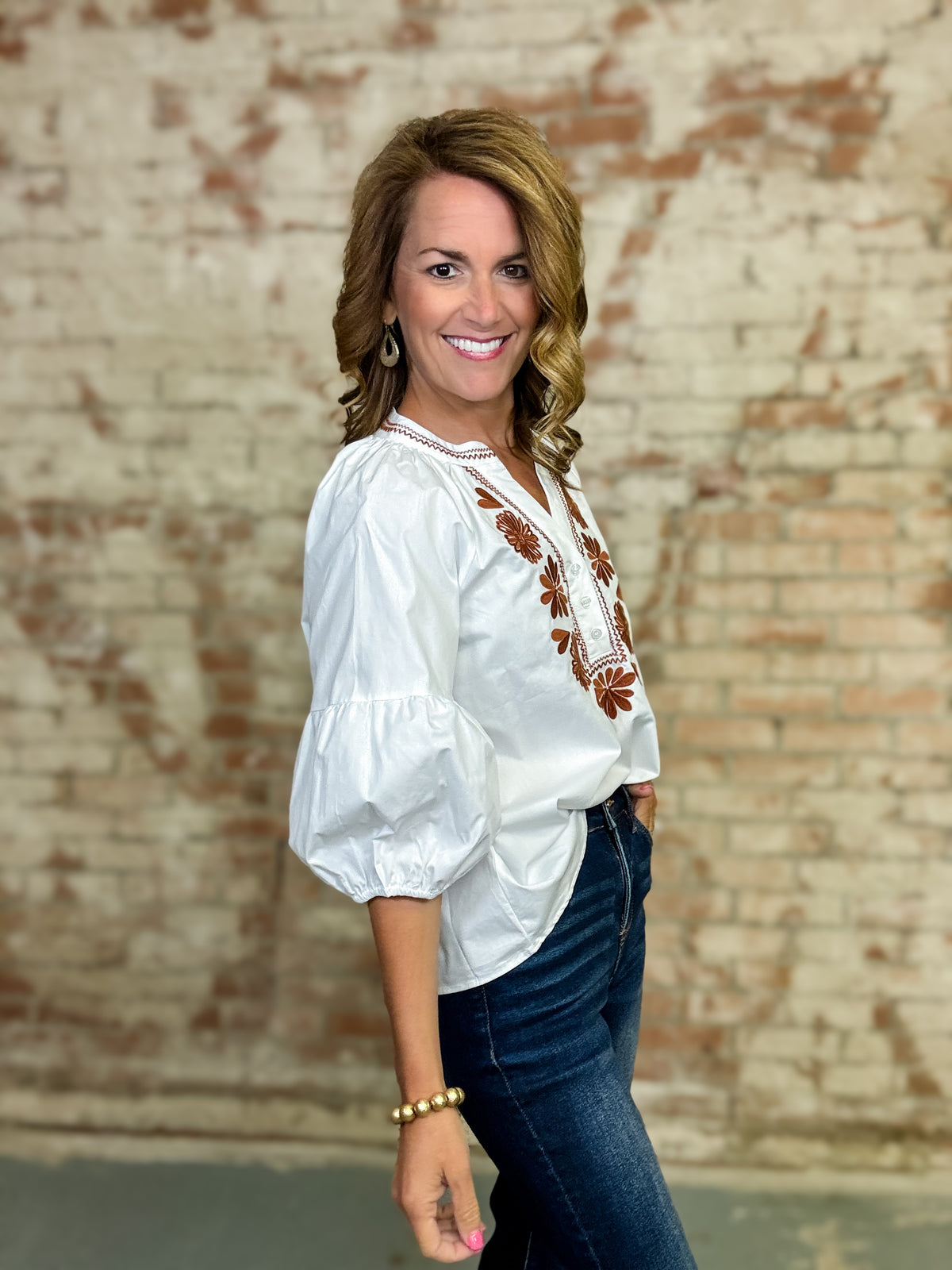 Sheila Embroidery Top