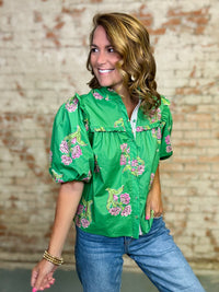 THML Emberlynn Bubble Sleeve Top