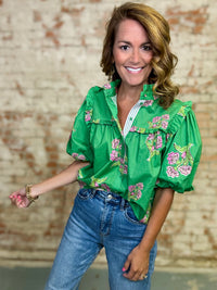 THML Emberlynn Bubble Sleeve Top