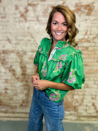 THML Emberlynn Bubble Sleeve Top