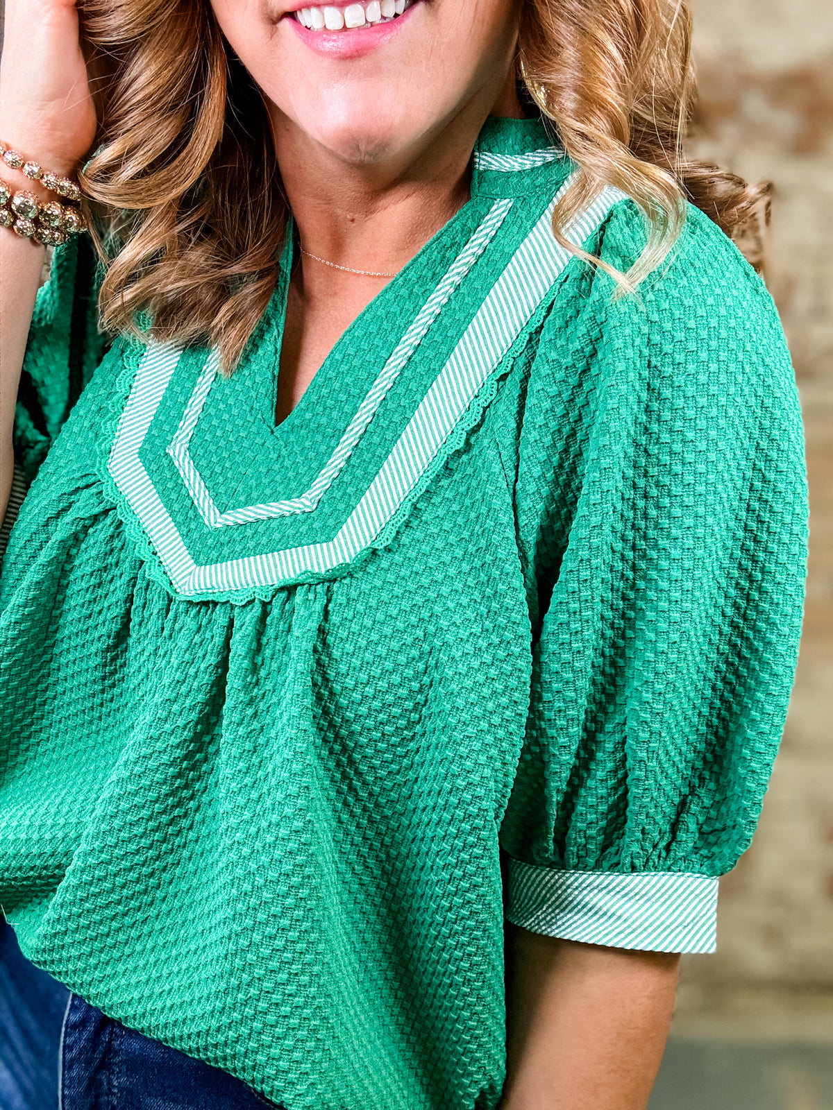 Misty Textured Jacquard Top - FINAL SALE