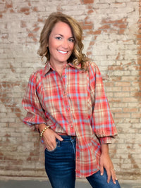 Mariam Plaid Top
