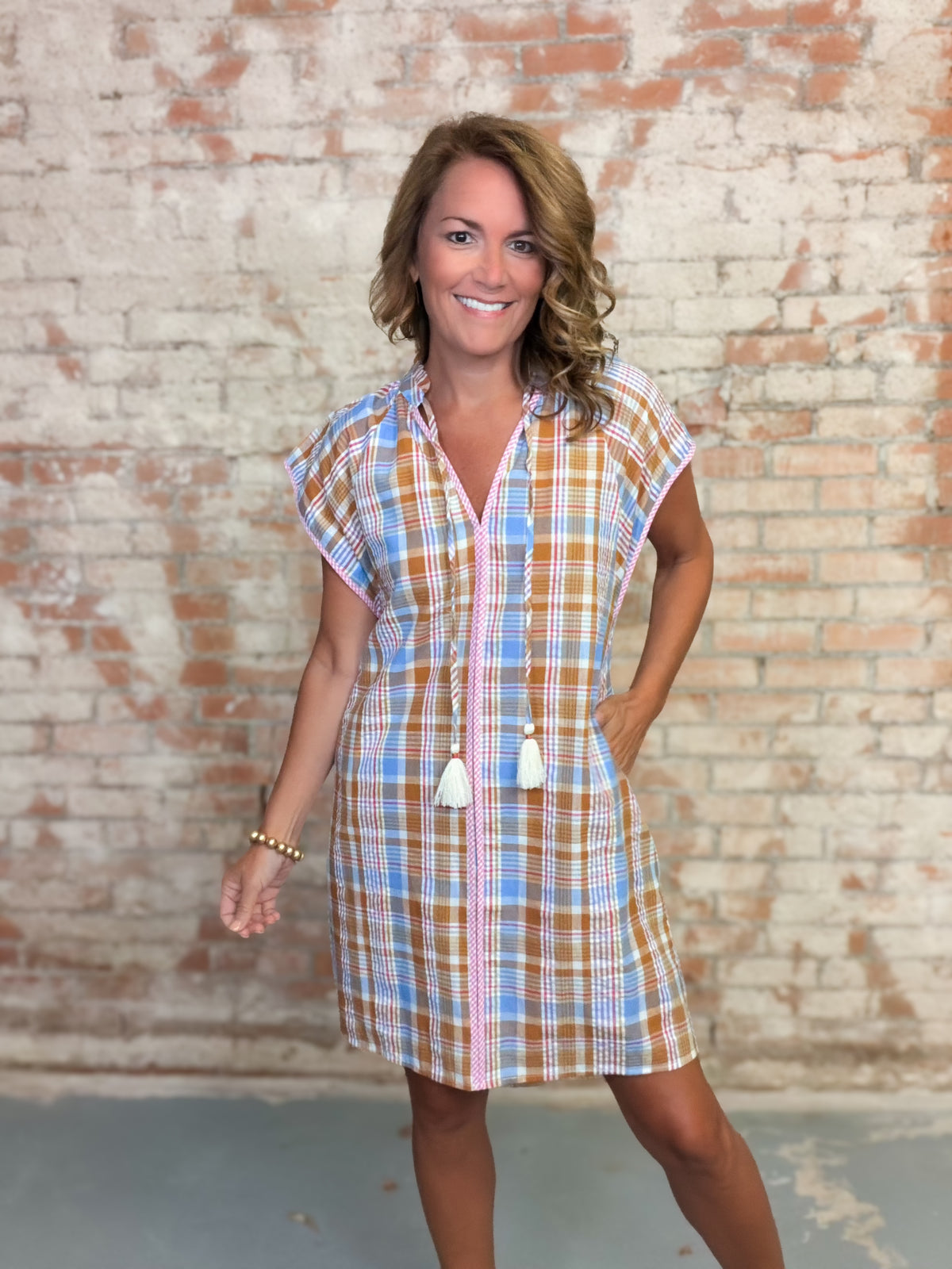 THML Melly Plaid Dress
