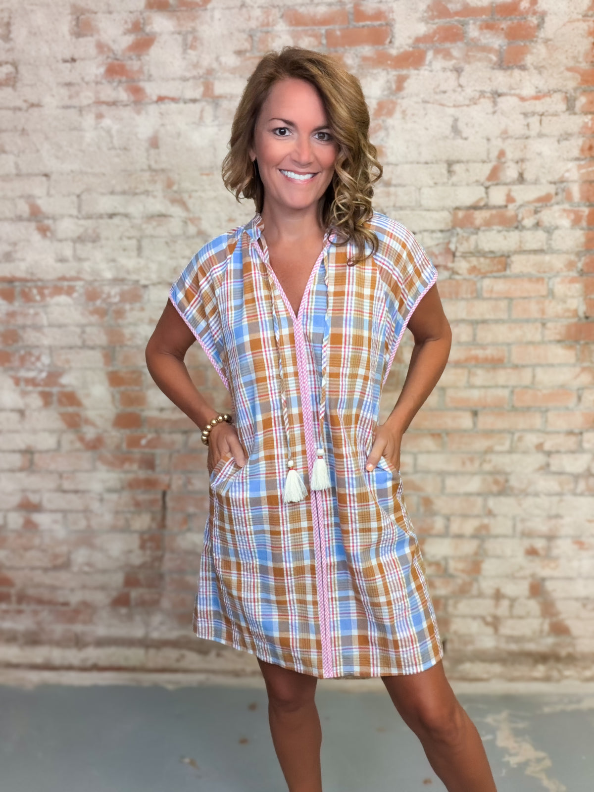THML Melly Plaid Dress