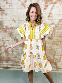 Quinton Scalloped Sleeve Dress - FINAL SALE