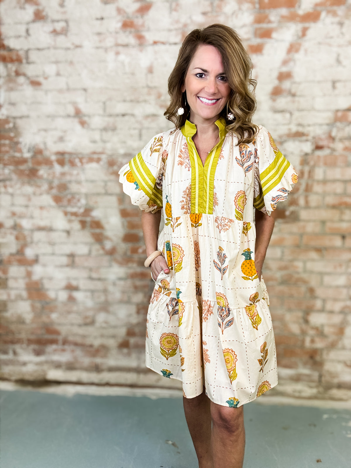 Quinton Scalloped Sleeve Dress - FINAL SALE