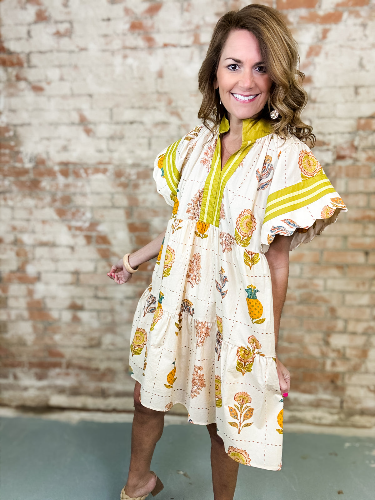 Quinton Scalloped Sleeve Dress - FINAL SALE