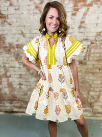 Quinton Scalloped Sleeve Dress - FINAL SALE