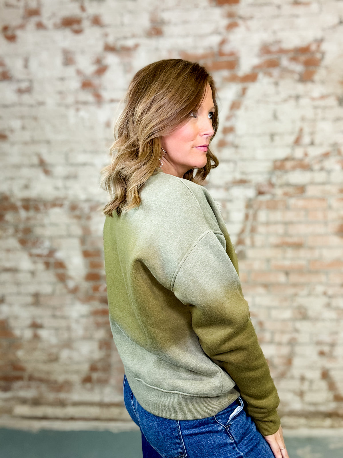 Olive Spray Sweatshirt - FINAL SALE