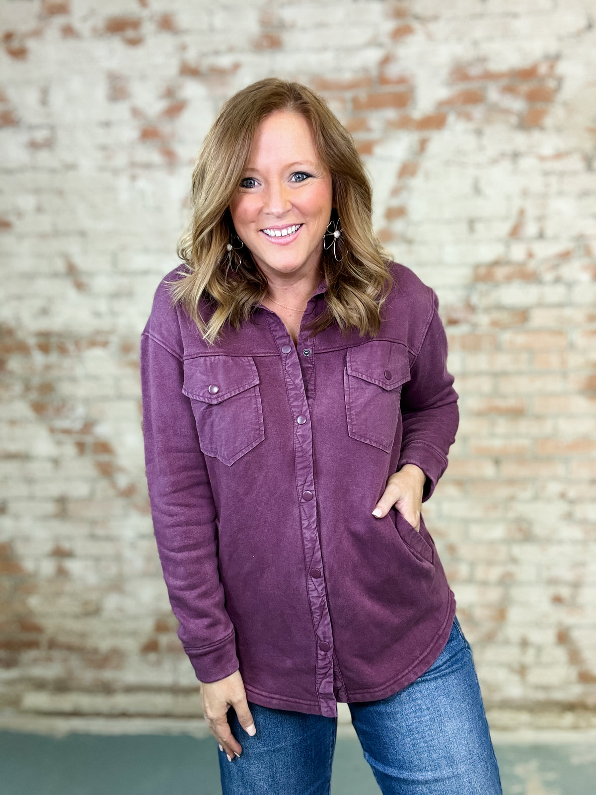 Venetta Plum Shacket - FINAL SALE