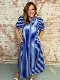 Shanee Striped Midi Dress