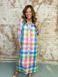 Castaway Plaid Cleo Dress | Sunshine Tienda