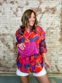 Kahlia Tropical Button Down Top FINAL SALE