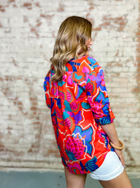 Kahlia Tropical Button Down Top FINAL SALE