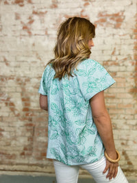 Kamron Stripe Embroidered Top FINAL SALE