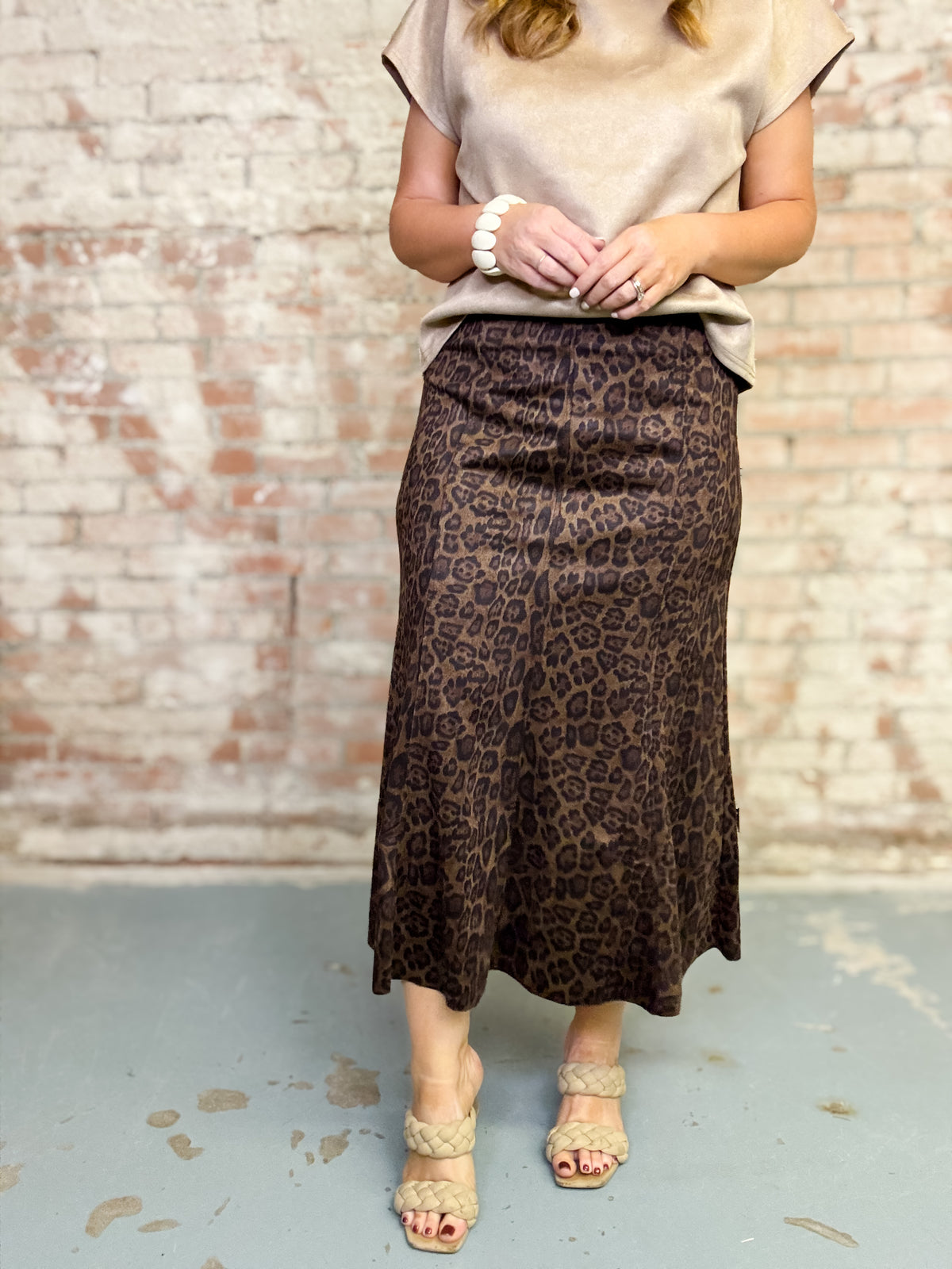 THML Antonia Animal Suede Skirt
