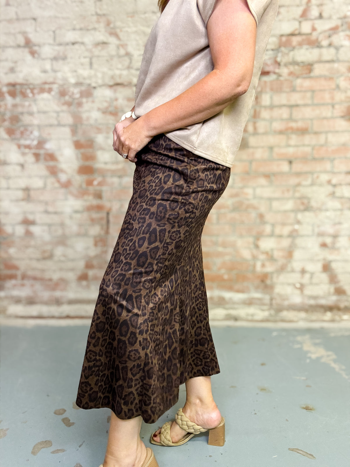 THML Antonia Animal Suede Skirt