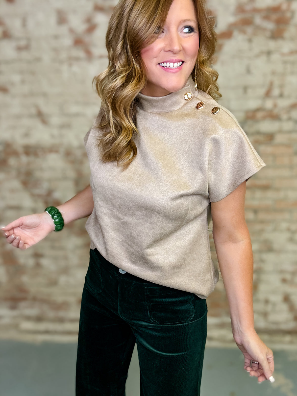 THML Lisa Suede Top