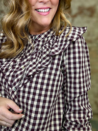 THML Joelle Plaid Ruffle Top