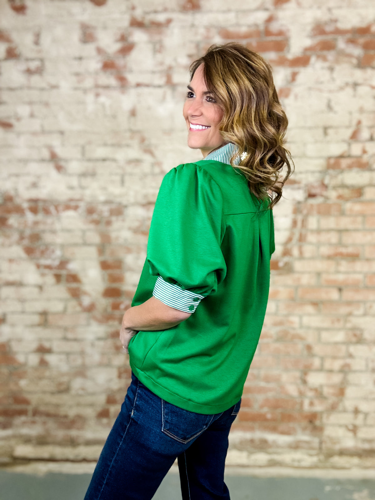 Angelica Stripe Contrast Top - FINAL SALE
