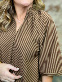 Karen Stripe Seersucker Top