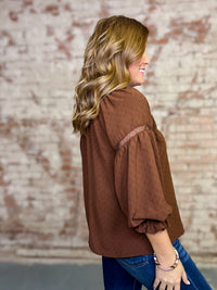 Brodie Solid Lace Trim Top