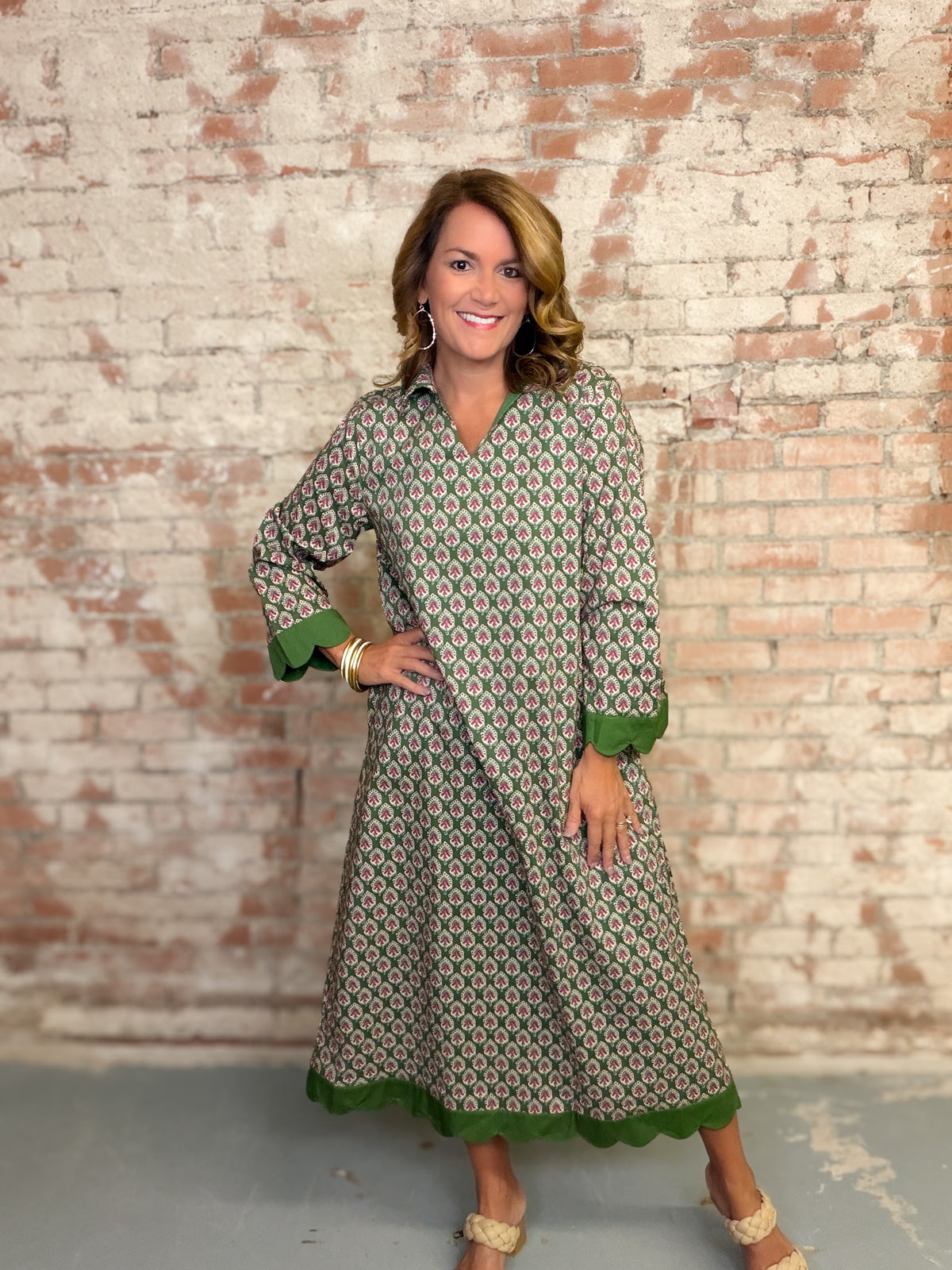 Betsy Geo Print Midi Dress