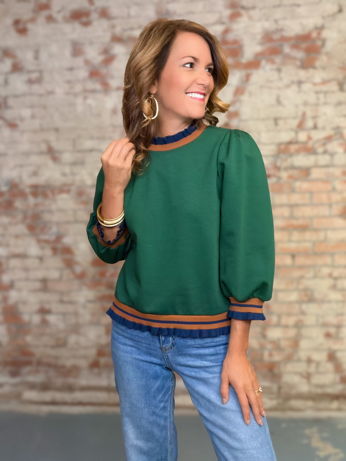 Brandy Ruffled Edge Top