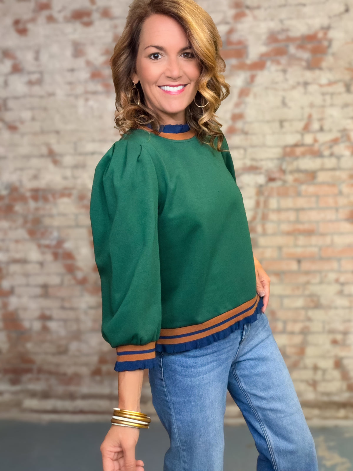 Brandy Ruffled Edge Top