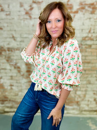 THML Shelby Floral Tassel Top - FINAL SALE