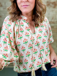 THML Shelby Floral Tassel Top - FINAL SALE
