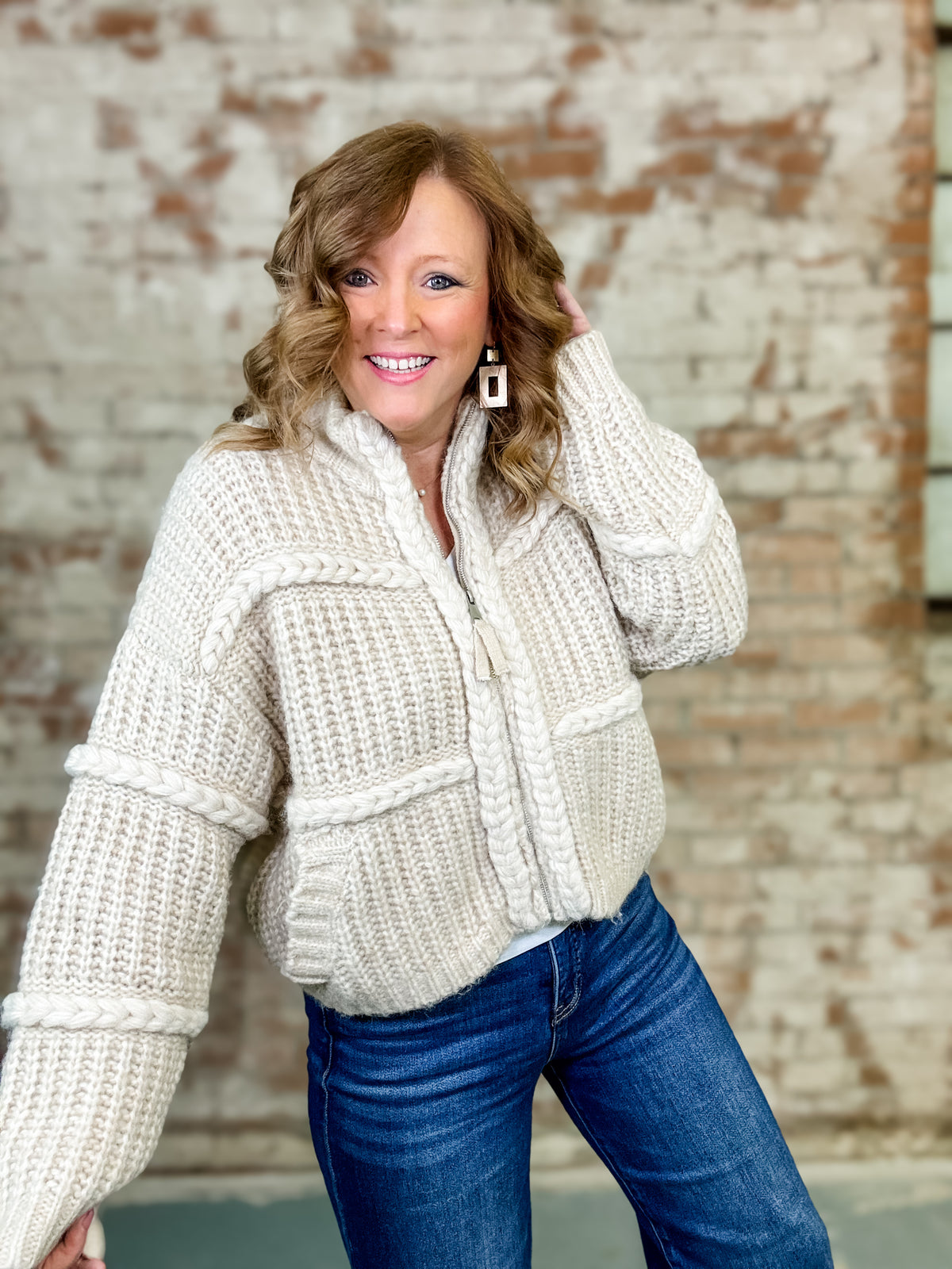Verona Braided Sweater Cardigan - FINAL SALE