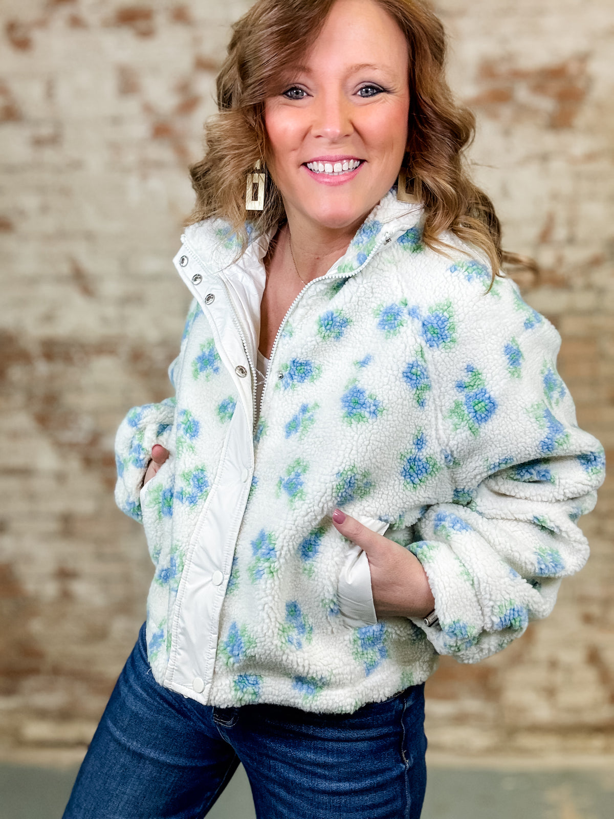 Devlin Floral Print Sherpa Jacket - FINAL SALE