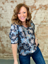 Skye Metallic Jacquard Top - FINAL SALE