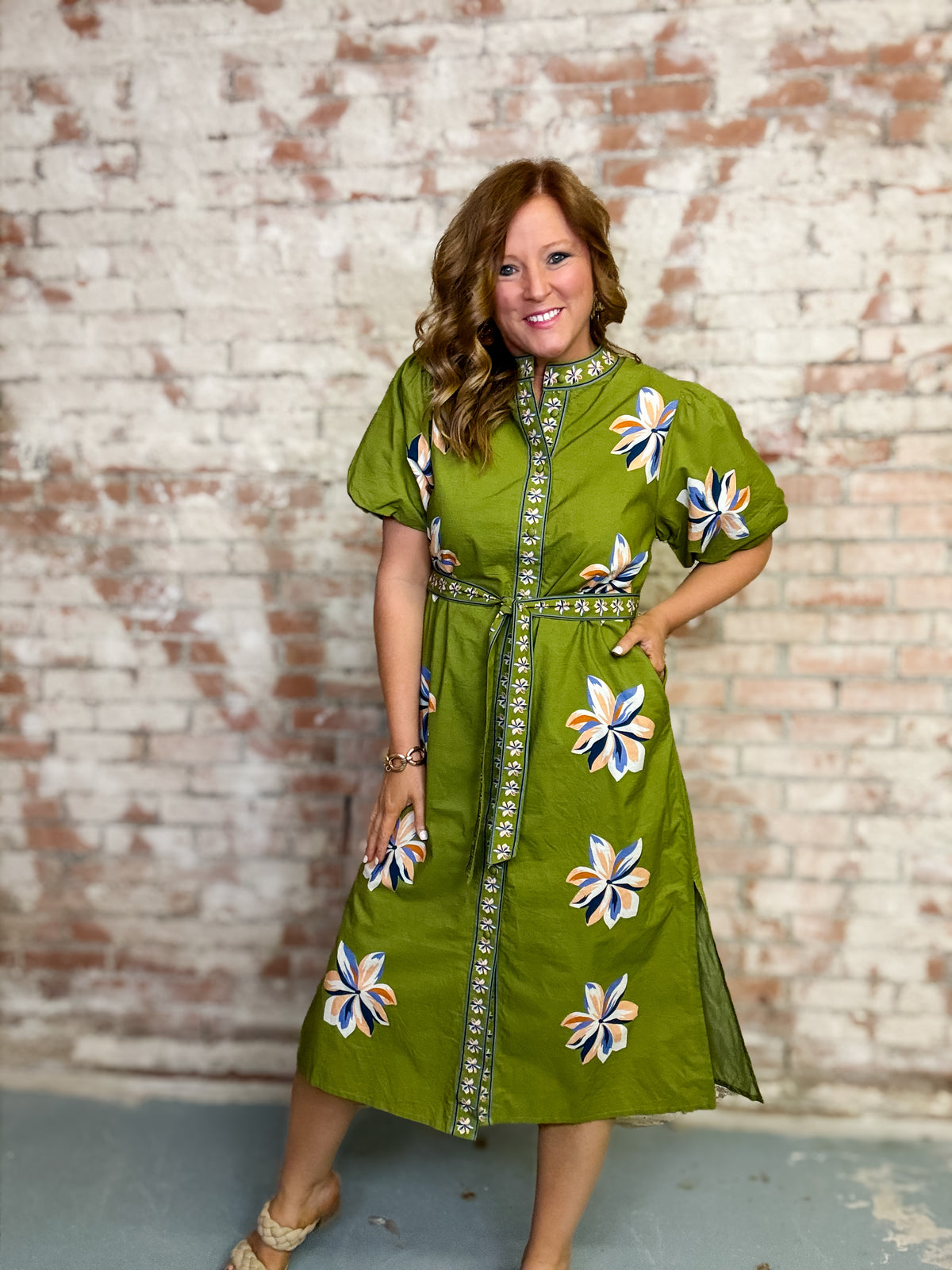 THML Socorro Floral Midi Dress
