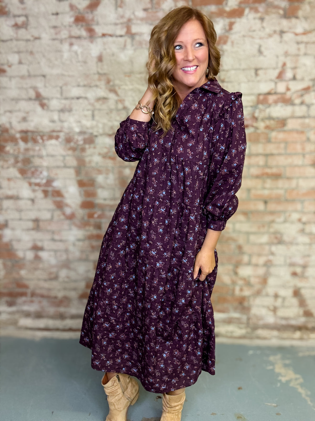 Coraline Tiered Midi Dress