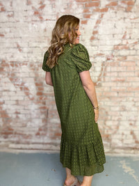 Yolanda Solid Eyelet Dress