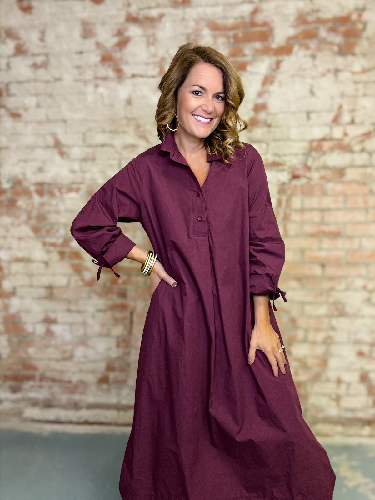 Lavonda Solid Midi Dress
