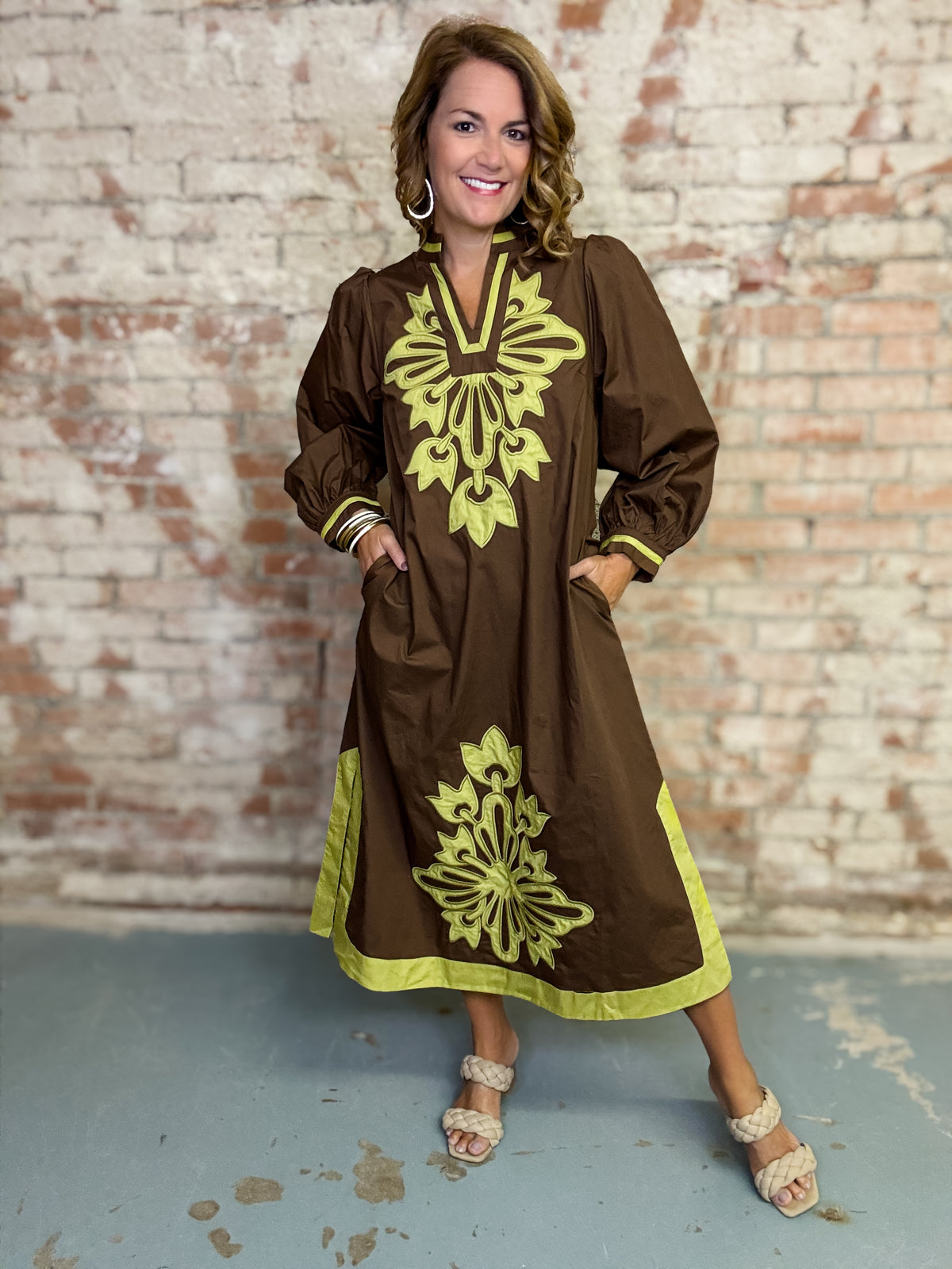 Dominque Applique Midi Dress