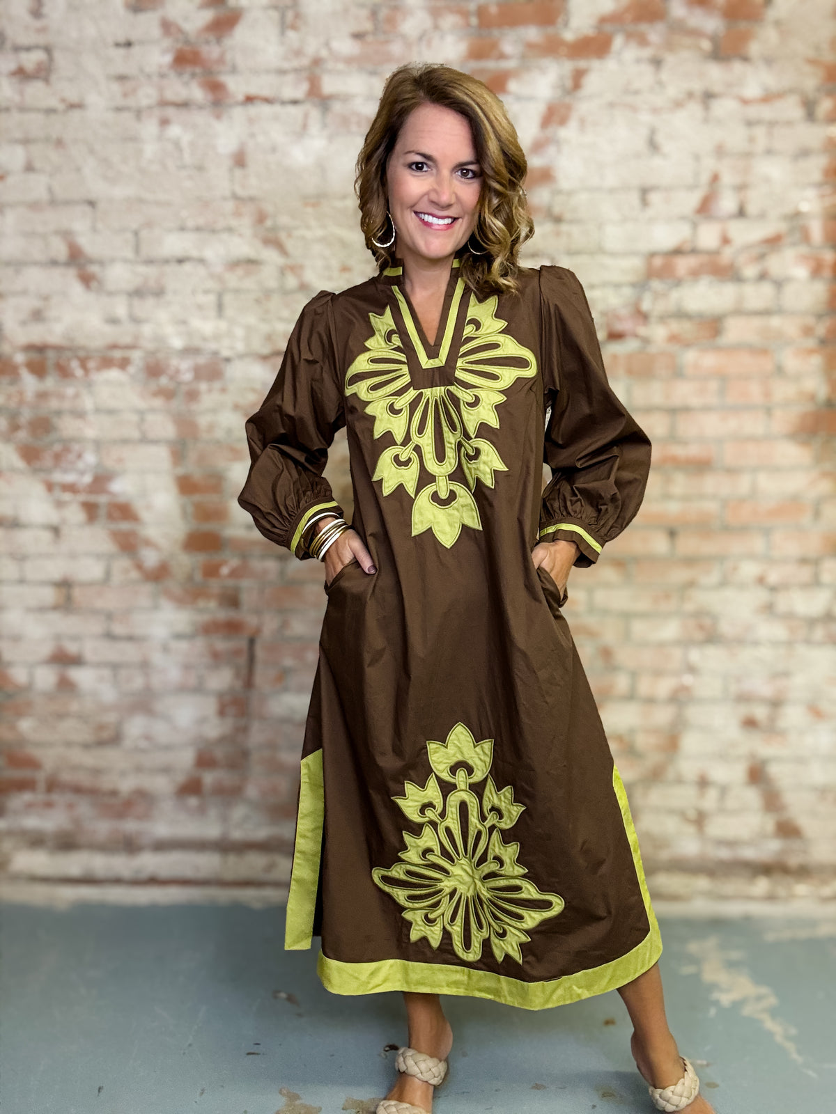 Dominque Applique Midi Dress