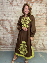 Dominque Applique Midi Dress
