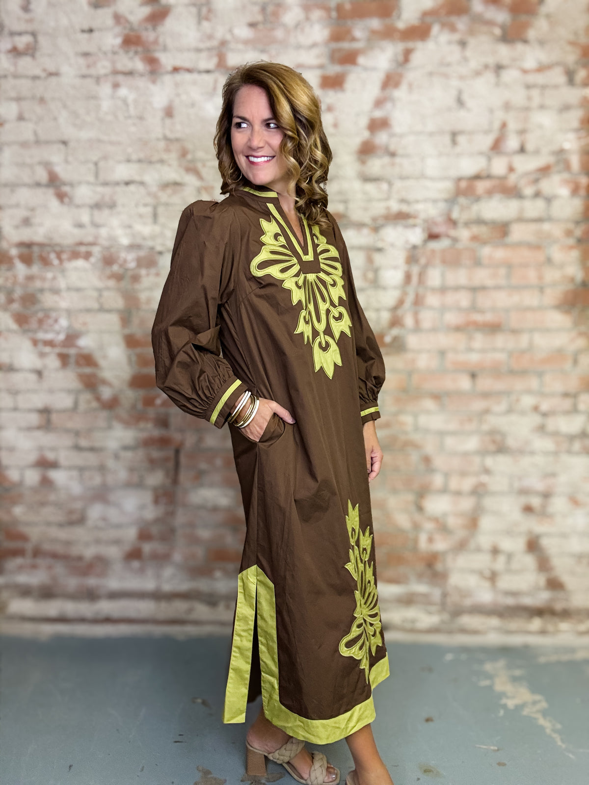 Dominque Applique Midi Dress