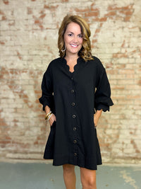Ruby Solid Button Down Dress