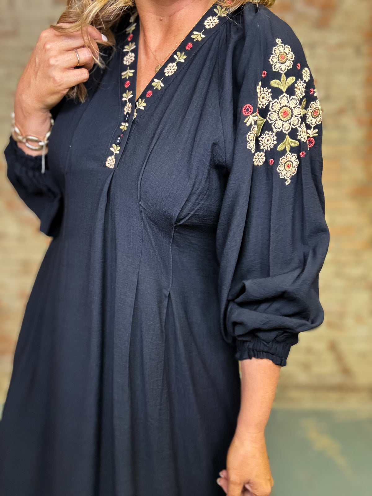 Lucy Embroidered Midi Dress