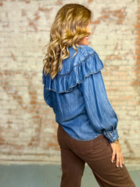 Ivy Jane Bella Ruffled Denim Top