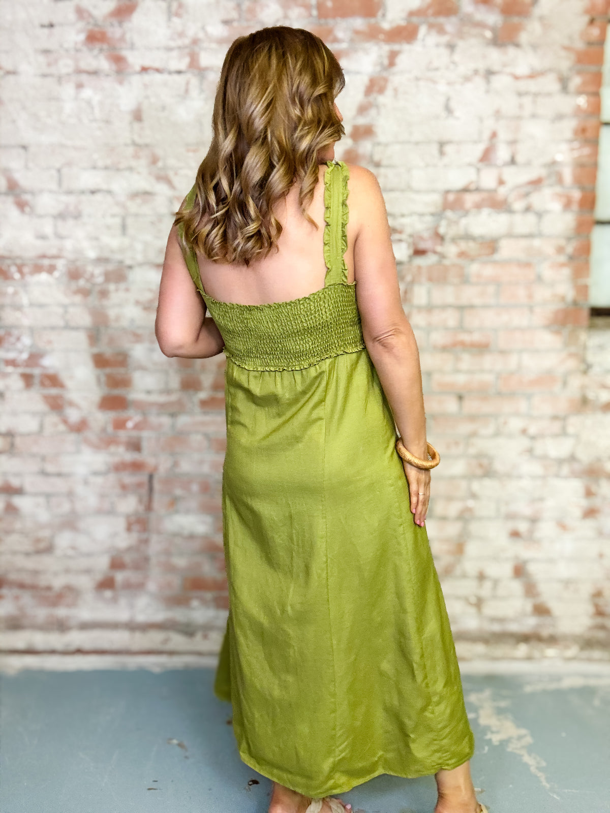 Mary Solid Smocked Dress FINAL SALE
